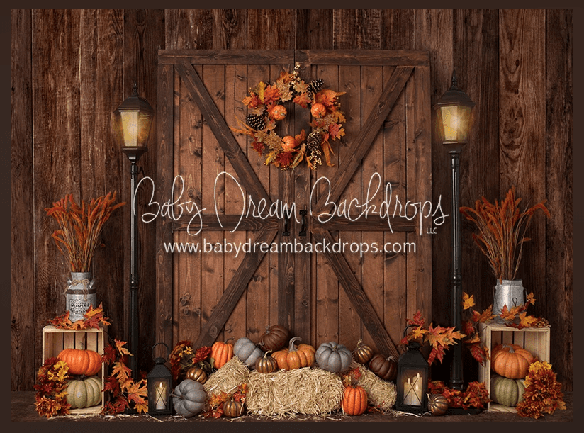 halloween backdrop - barn door
