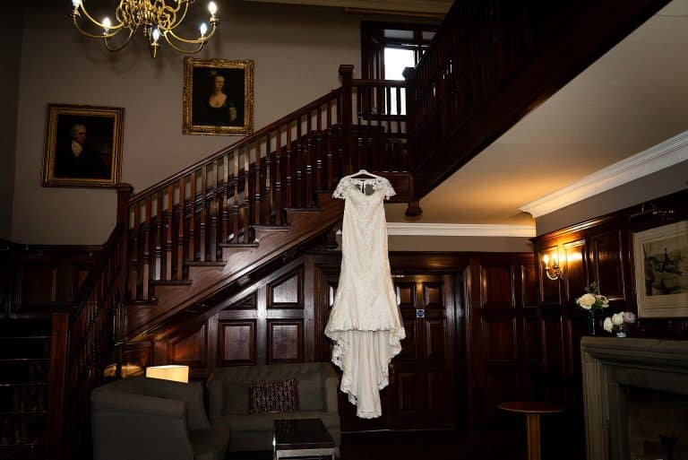 dress hanging up at at the quorn country house in leicester
