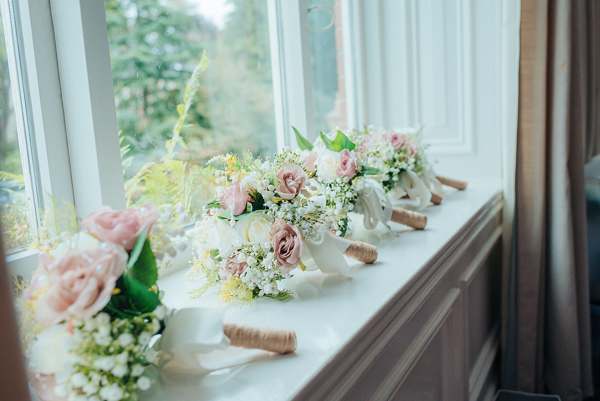 beautiful flowers on a window ledge at the quorn country house in leicester