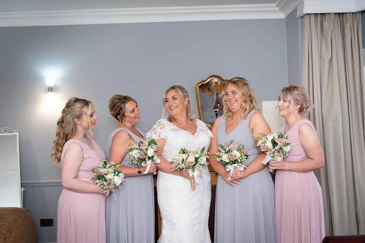 cute bridal party photo at the quorn country house in leicester