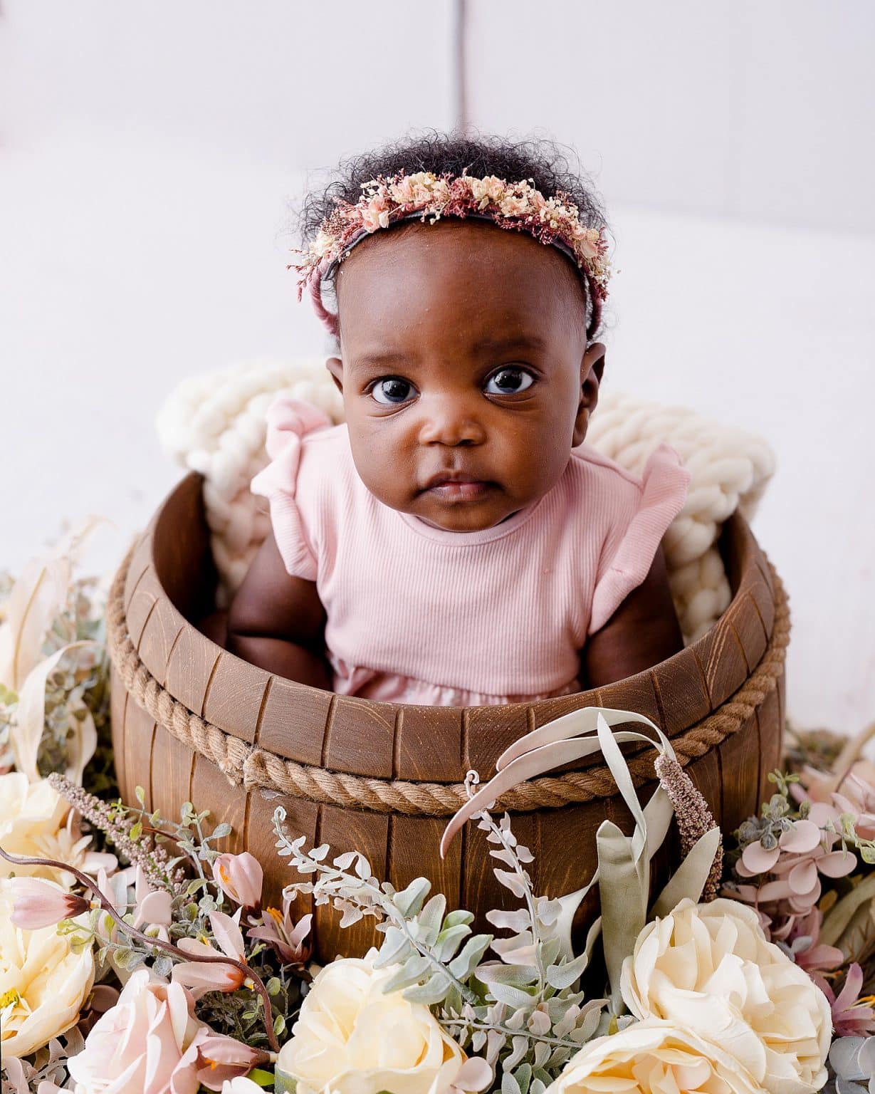 family session, little girl sat in a bowl