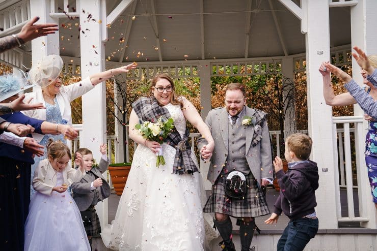 confetti photo at the portland college wedding functions in mansfield