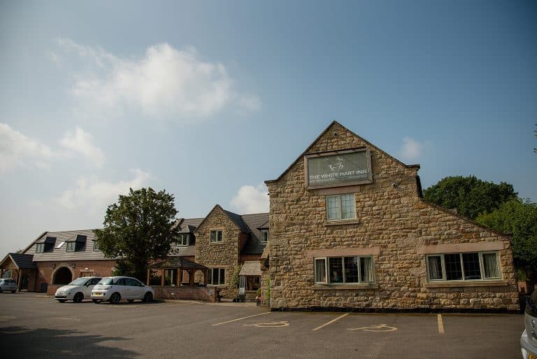 out side The White Hart Inn Hotel, Nottingham wedding photographer - Rachael Phillips Photography