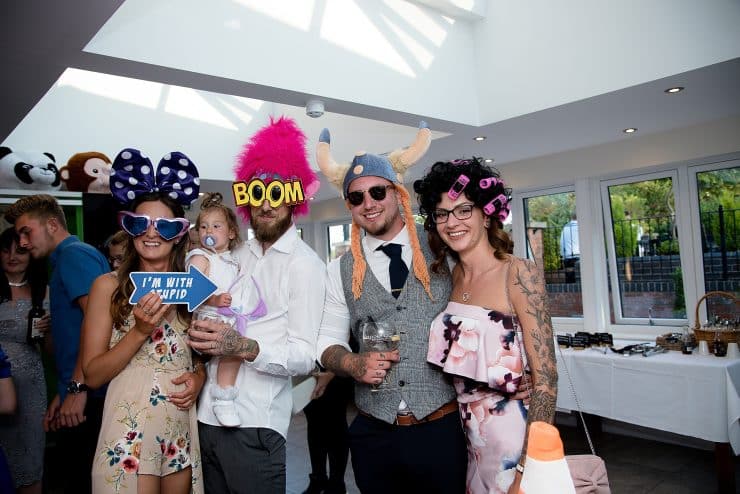 guests wedding day all dressed up funny in The White Hart Inn Hotel, Nottingham wedding photographer - Rachael Phillips Photography