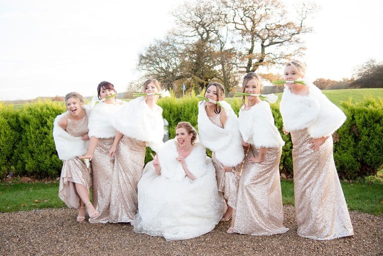 bridesmaids all together at The nottinghamshire golf course in nottingham