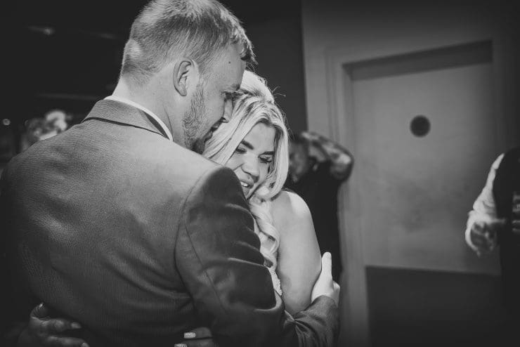 tender moment between the bride and groom. Rachael Phillips Photography - Nottingham and Derby Wedding Photographer.