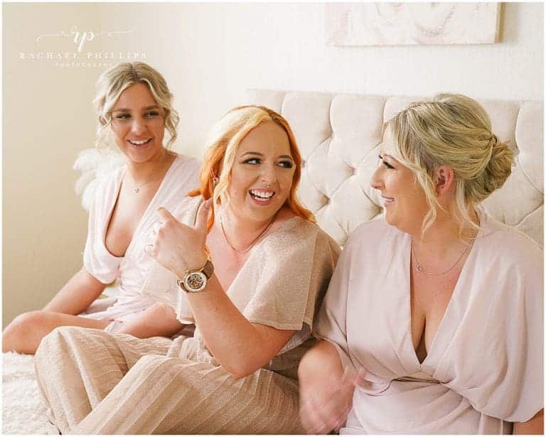 beautiful bridesmaids and friends during bridal prep, Nottingham. Photographer - Rachael Phillips Photography.