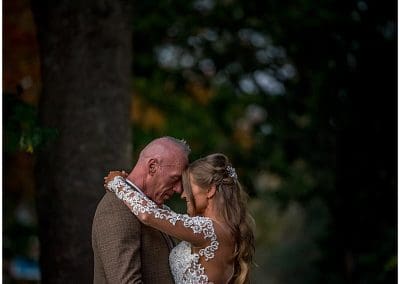 bride and groom just as the sun is going down on her wedding day in Nottingham