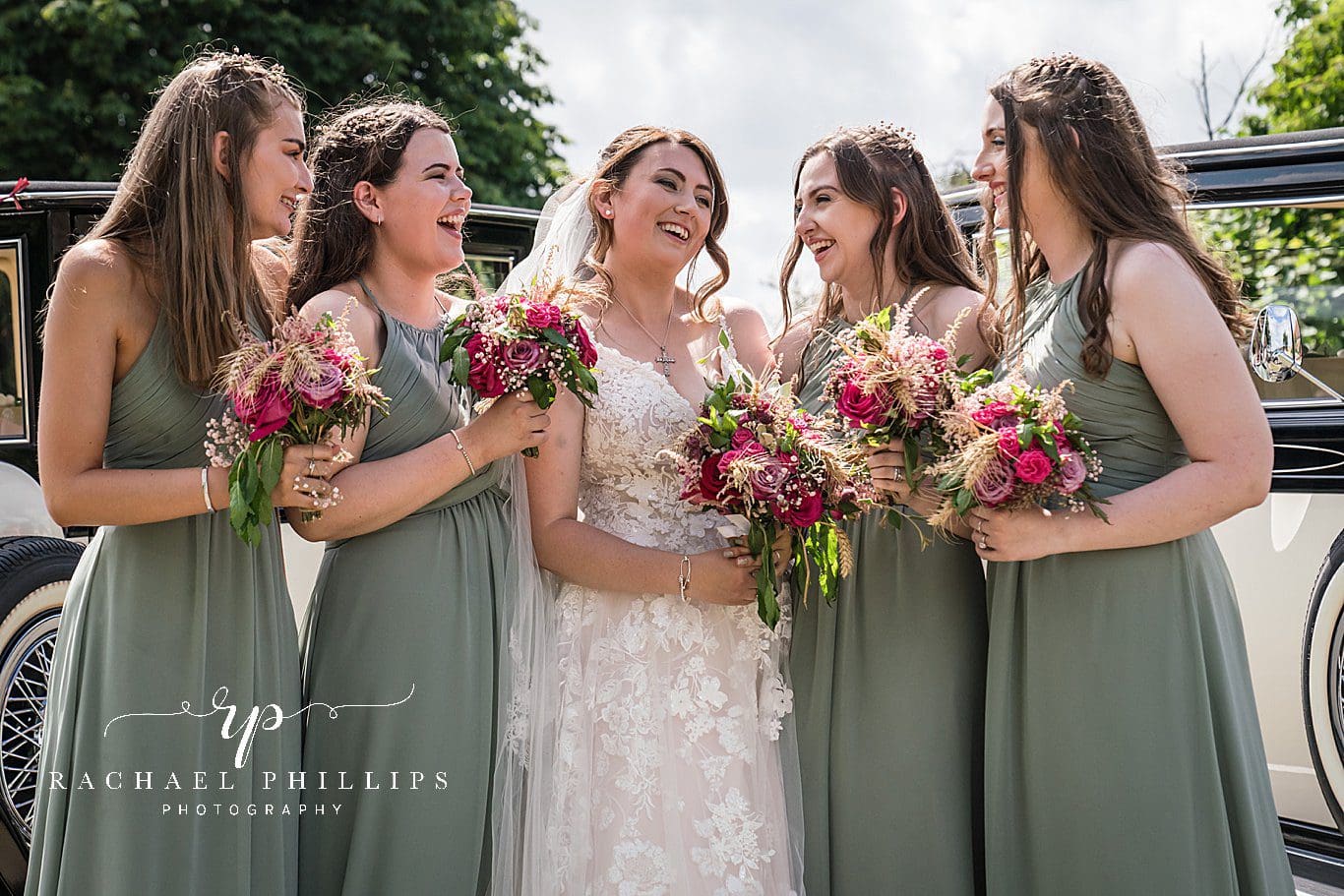 beautiful photo of the bride with her bridesmaids