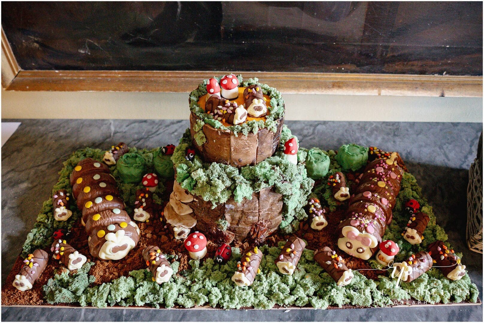 caterpillar wedding cake