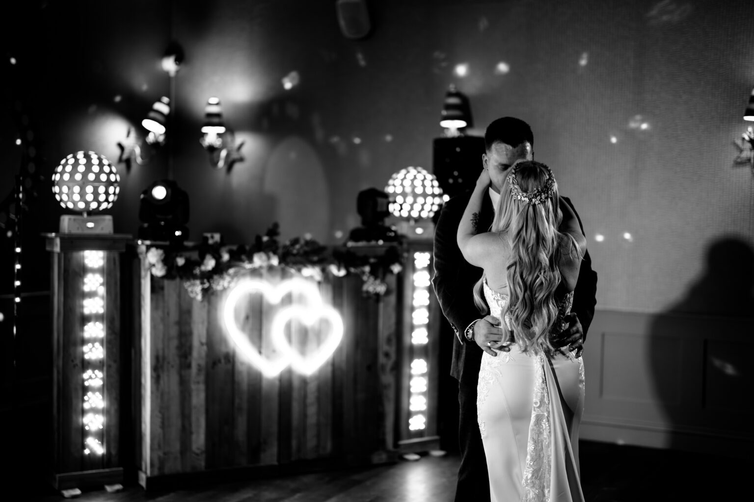 Couple dancing at a wedding reception